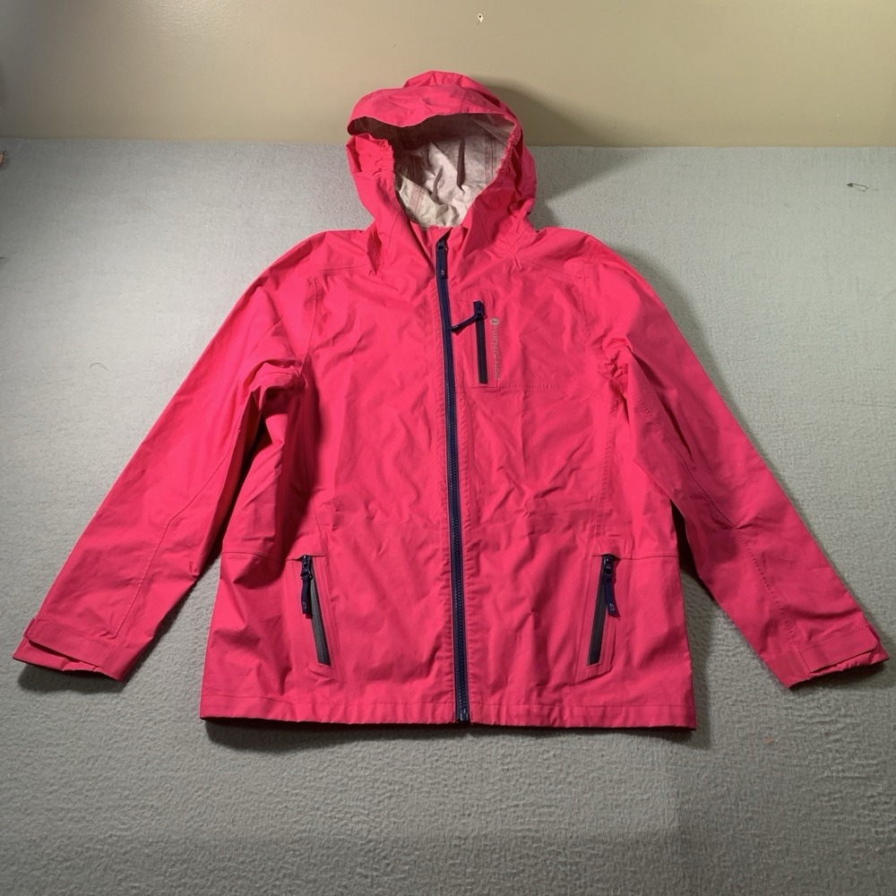 Vineyard Vines Performance Girls Pink Hooded Full Zip Rain Coat Size XL